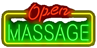 cbd massage open neon sign